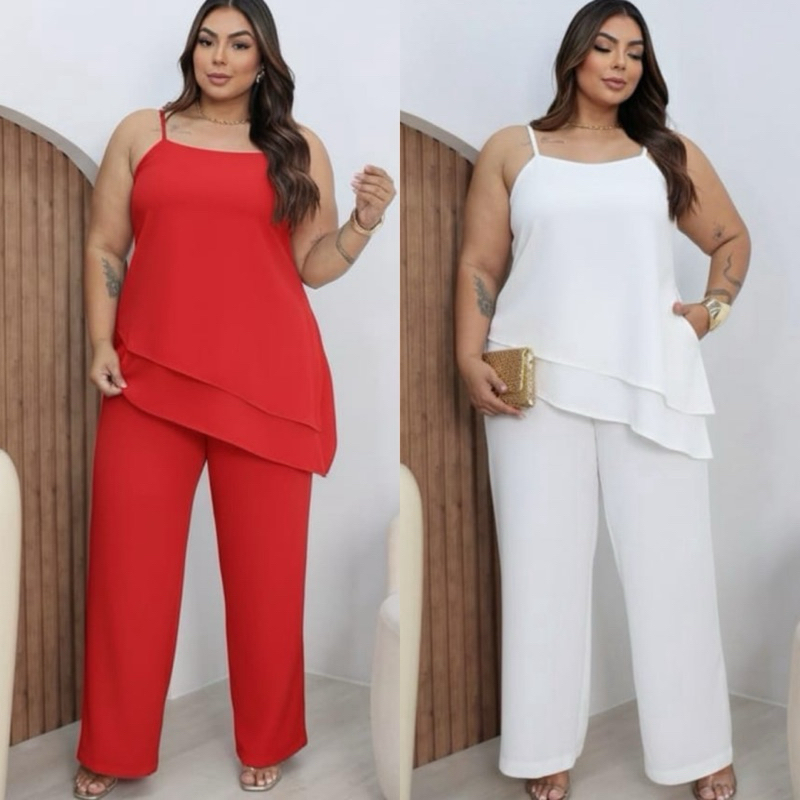 Conjunto Alfaiataria Plus Size G1 e G2 Diversas Cores Moda Plus Size Moda Elegante Moda Gringa