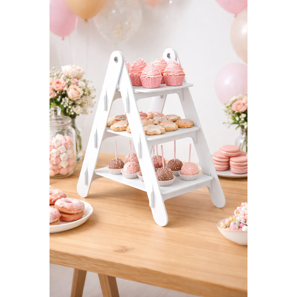 Escadinha De Doce Bandeja Festa Decoração Enfeite Provençal Em MDF 3mm
