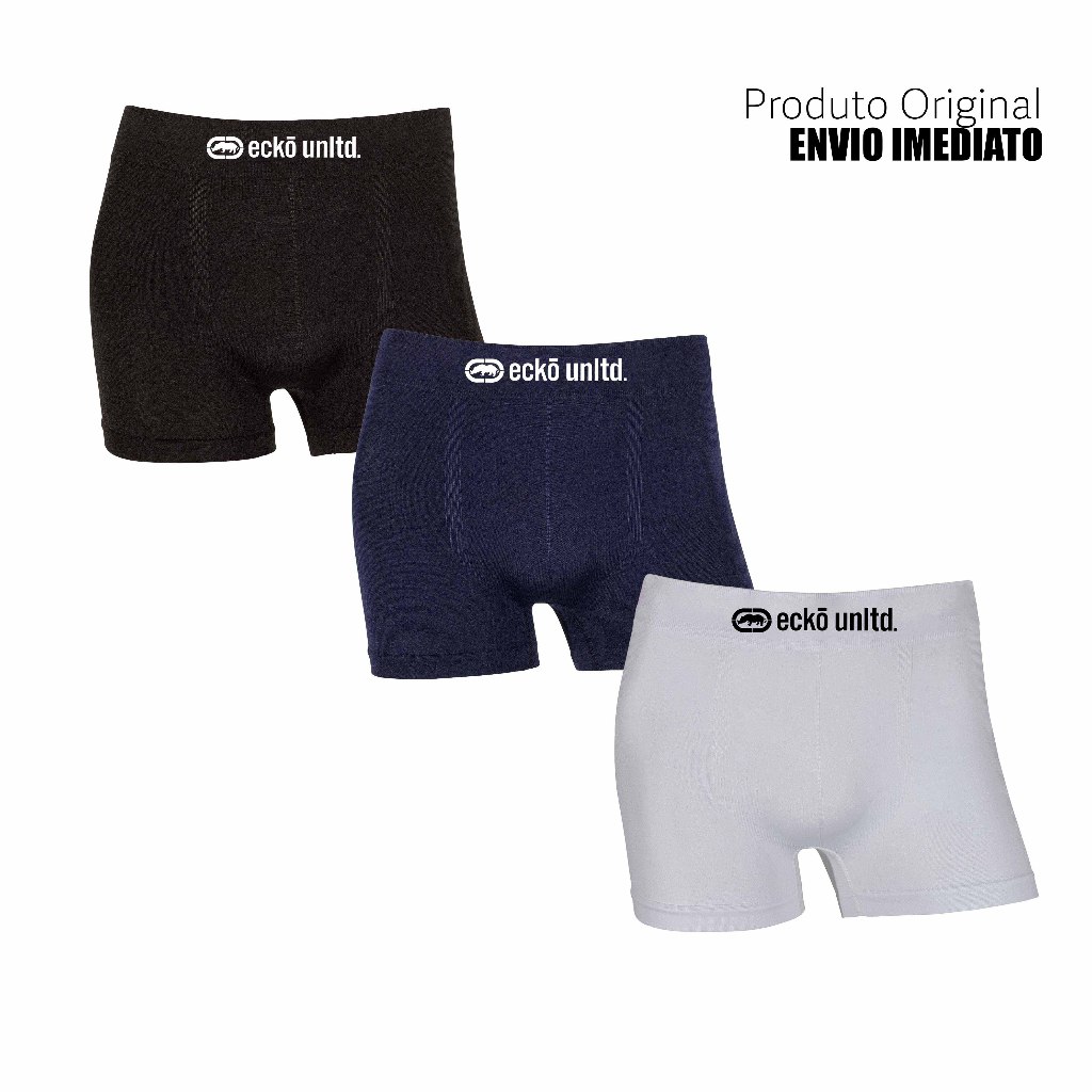 Kit 3 cuecas boxer marca Ecko Microfibra Originais
