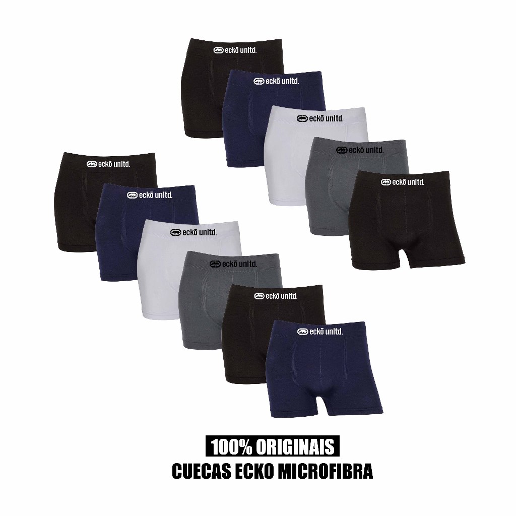 Kit 5 ou 11 cuecas boxer Ecko Original Microfibra