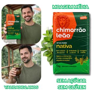 Chimarrão Erva Mate Nativa Leão Embalagem A Vácuo 1 Kg Sem Adição de Açúcar 100% Natural Sem Glúten em Oferta na Shopee