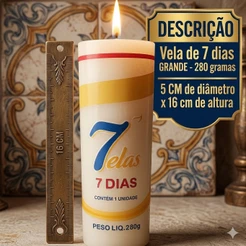 KIT c/ 3 Velas de 7 Dias GRANDE 280 GR