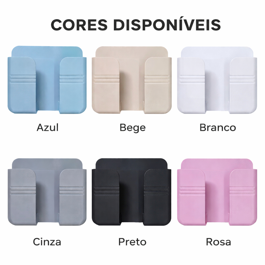 Kit 1 2 3 ou 5 Suporte De Celular Parede Para Carregar Multiuso Branco Preto Azul Rosa Cinza Bege