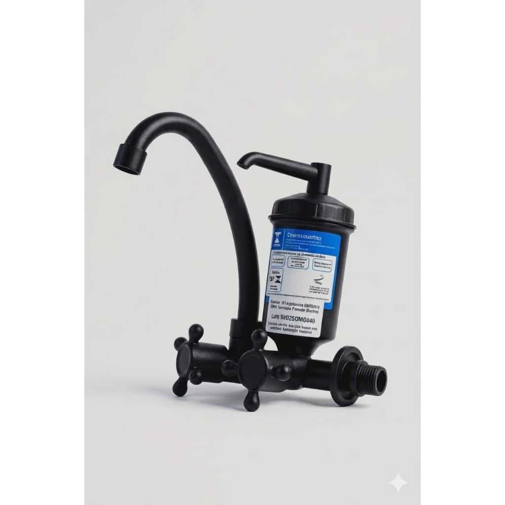 Torneira C/Filtro Bica Móvel de Parede - Hidrotec/crystalina PRETA em Oferta na Shopee