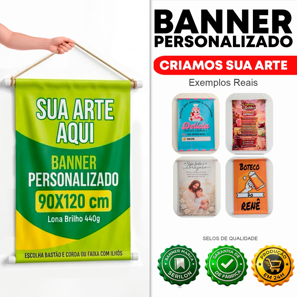 BANNER PERSONALIZADO EM LONA - BONITO, DURÁVEL, IDEAL PARA VOCÊ em Oferta na Shopee