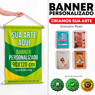 BANNER PERSONALIZADO EM LONA - BONITO, DURÁVEL, IDEAL PARA VOCÊ em Oferta na Shopee