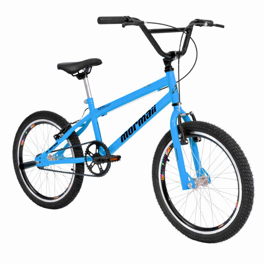 Bicicleta Aro 20 Cross Infantil Estilo BMX Freio V-Brake Quadro Rebaixado Guidão Alto Ajustável