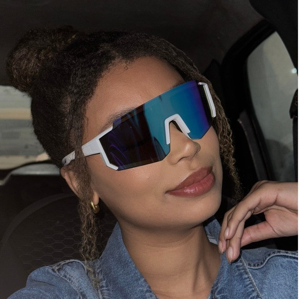 Óculos Esportivos Quadro Grande CICLISTA com Lentes Espelhadas Envolvente Mulheres Homens Ar LIVRE