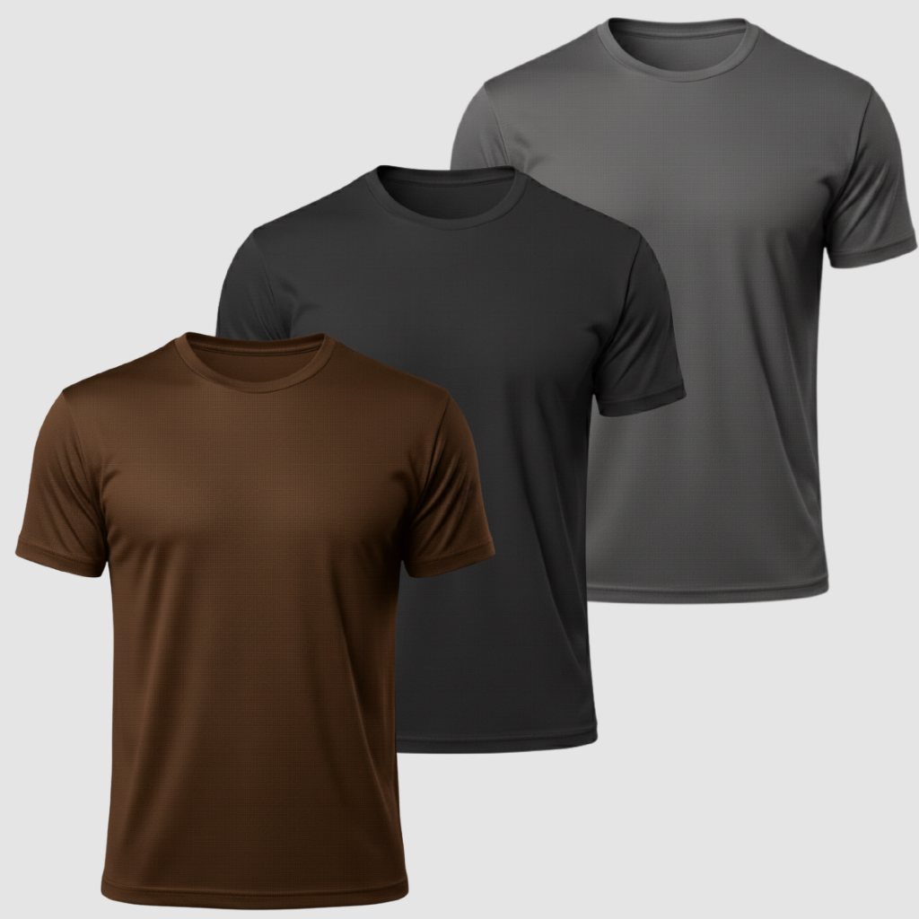 Kit 3 Camisetas Dry Fit Polyester Masculina Casual Academia Corrida Esportes Exercícios Confortável