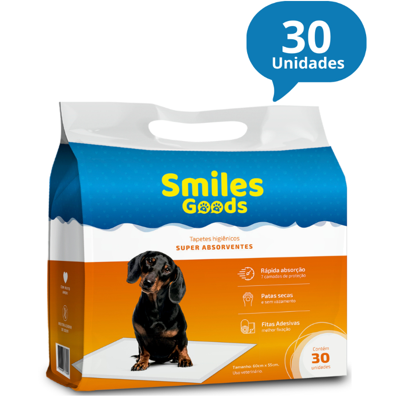 Tapete Higiênico Smiles Goods 60x55cm 30 Unidades Para Cães Envio Imediato