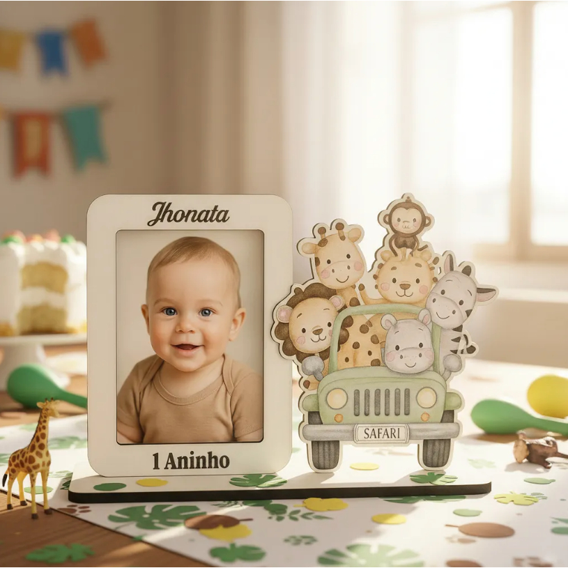 Kit 50 Mini Porta Retrato 10x15 Modelo Safari Mdf Branco