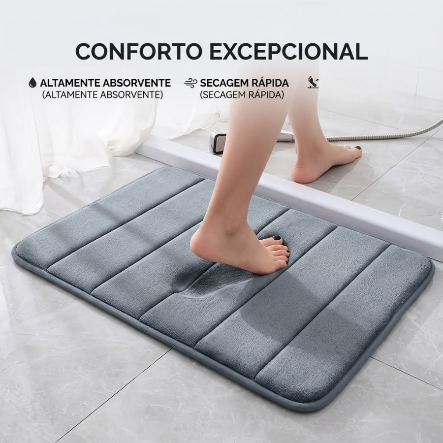 1/ 2 Peças Tapete Banheiro Soft Felpudo Toque Macio 60x40