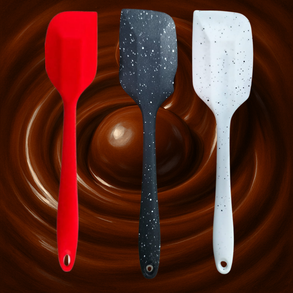 Kit pig 3  Espátulas pão duro , De Silicone 26 cm Raspadora Premium confeitaria pascoa