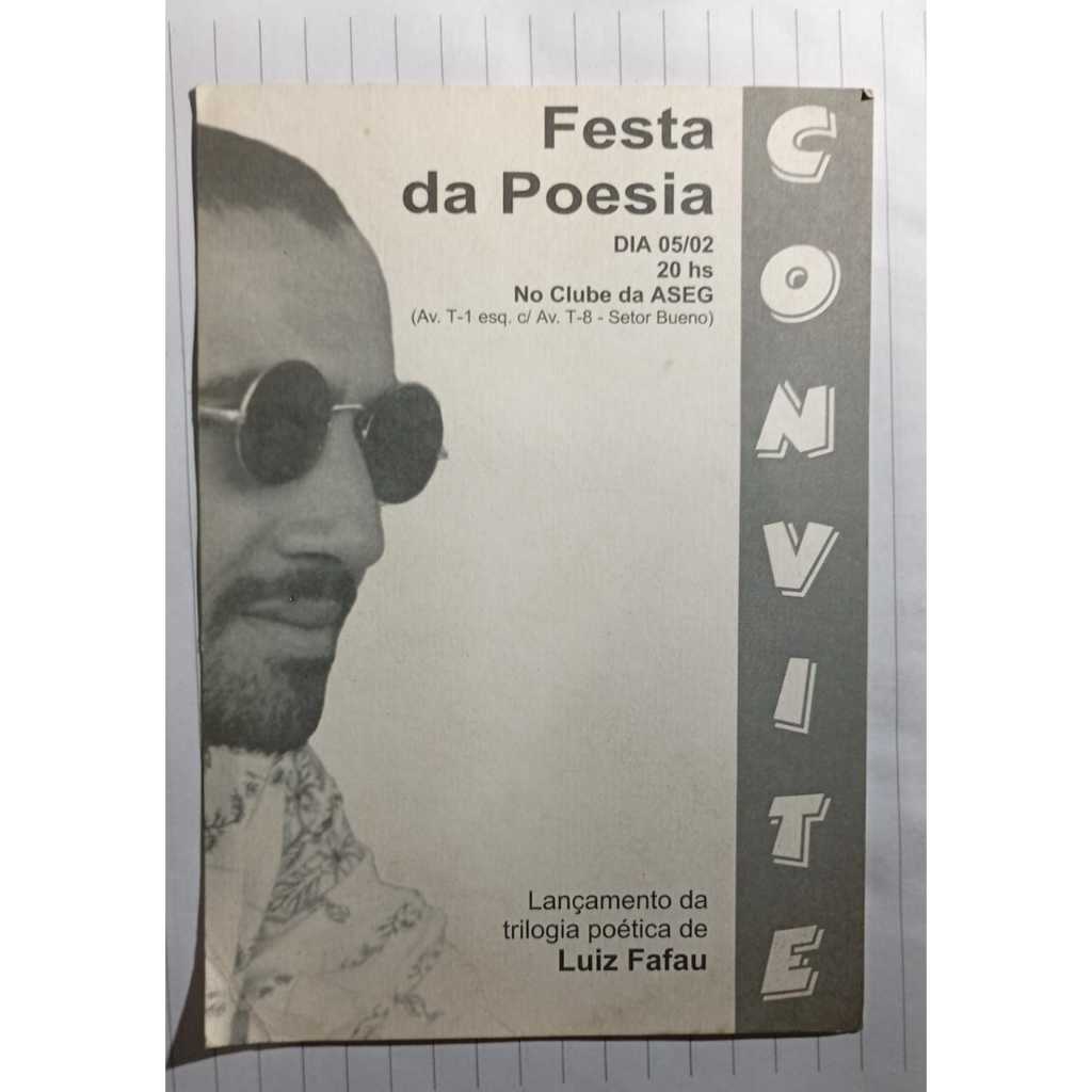 Convite Cultural “Festa da Poesia” – Lançamento da Trilogia Poética de Luiz Fafau – UBE Goiás