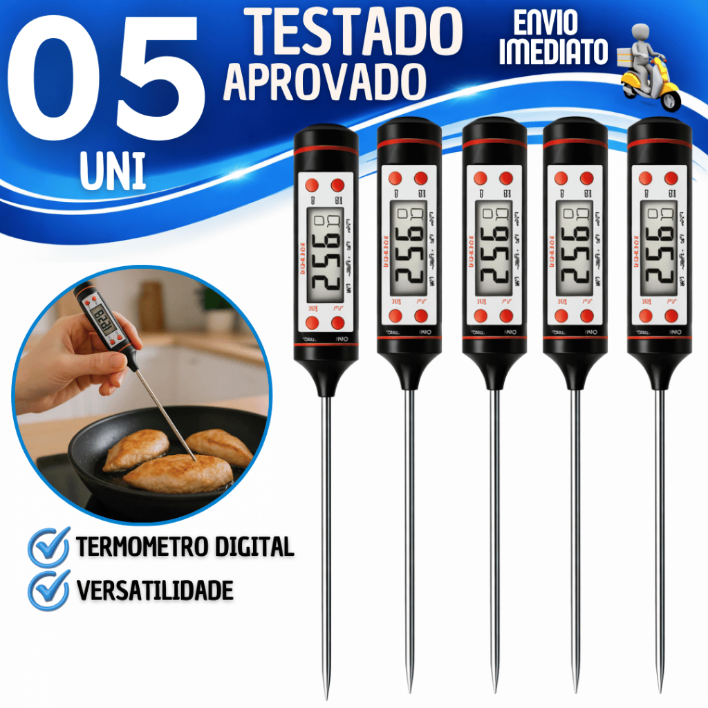Utensílio Termômetros Culinário Digital Tipo Espeto Alimento Cozinha Churrasco Assados Chocolate Para Pascoa Utilidades