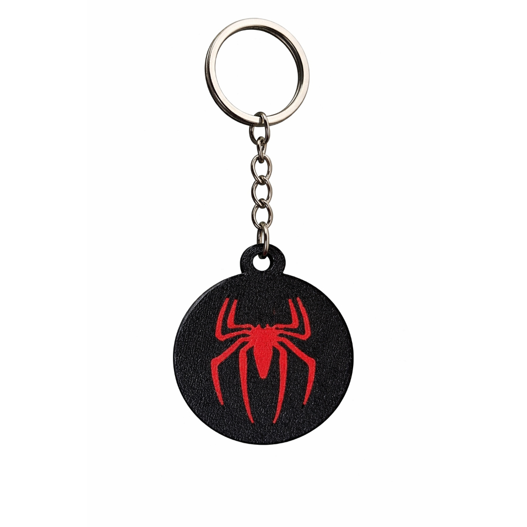 Chaveiro Homem-Aranha 3D – Símbolo Spider Man Marvel Vermelho e Preto – Chaveiro Geek Gamer para Chaves Mochila Presente