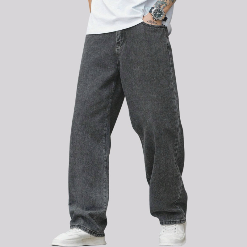 CALÇA BALÃO BAGGY BOCA RETA LARGA GRAFITE ESTILO URBANO STREETWEAR MASCULINO 36-48 — imagem 2 de 2
