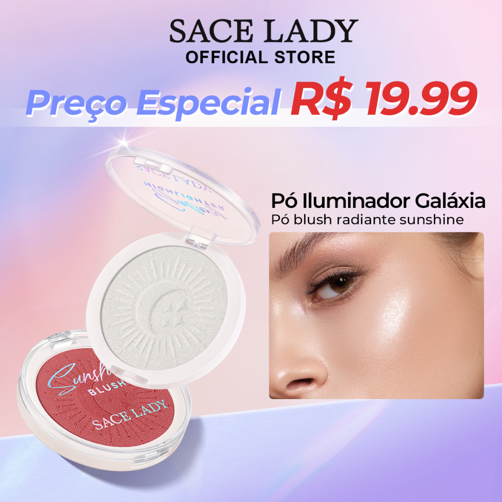 pó iluminador blush SACE LADY Cor duradoura Blush Cintilante Fresh Face Silk Skin