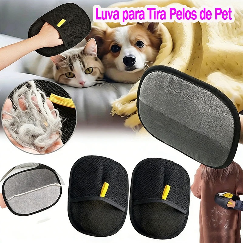 Luva Removedora de Pelos De Animais Reutilizável Eletrostática para Pets, Cães, Gatos,Estofados-Escova de Remoção Mágica em Oferta na Shopee