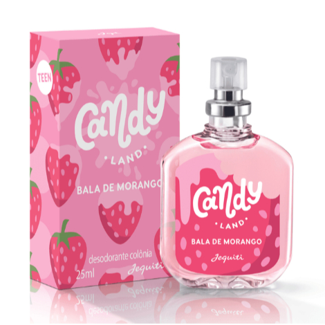 Deo colonia candy land bala de morango jequiti 25ml
