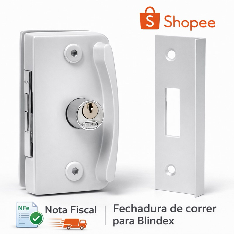 Kit Fechadura Porta Correr Vidro/alvenaria Porta Blindex