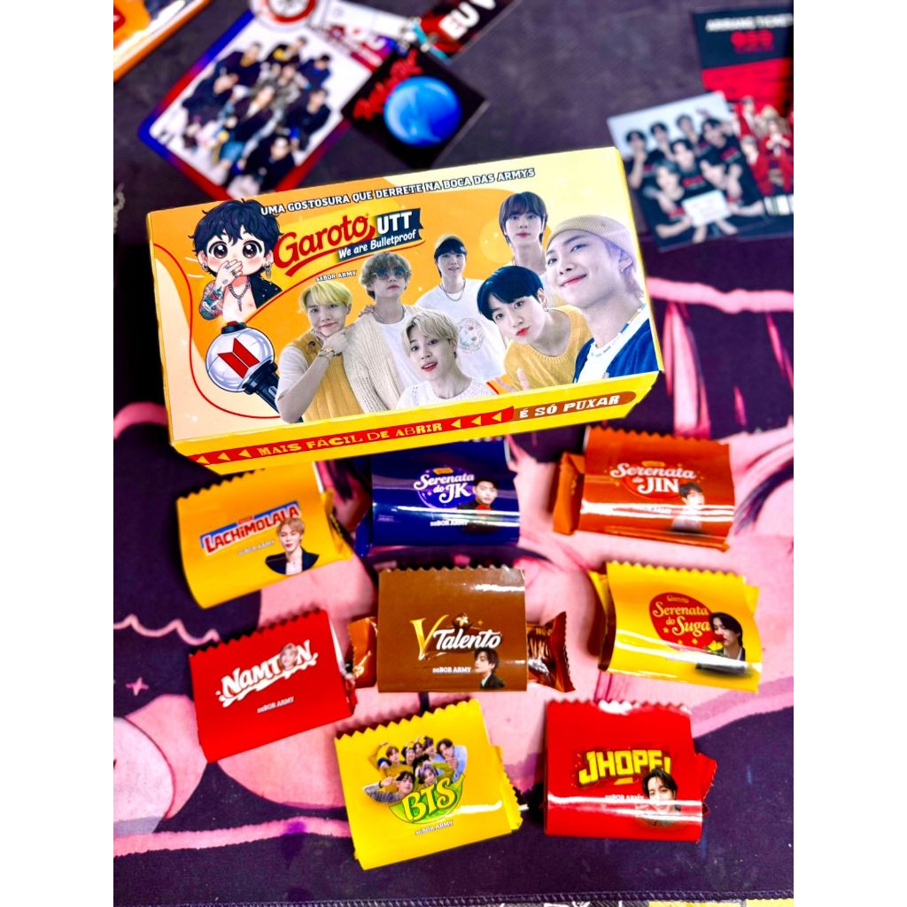 Kit Doces BTS Personalizado | Caixa de Bombom Kpop ARMY | Presente