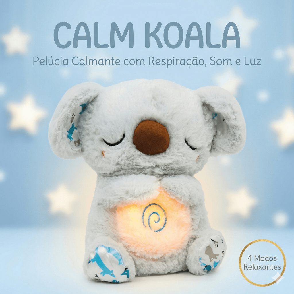 Pelúcia Calmante Koala Com Luz E Som Para Controle Da Ansiedade Luz e Som para Ninar