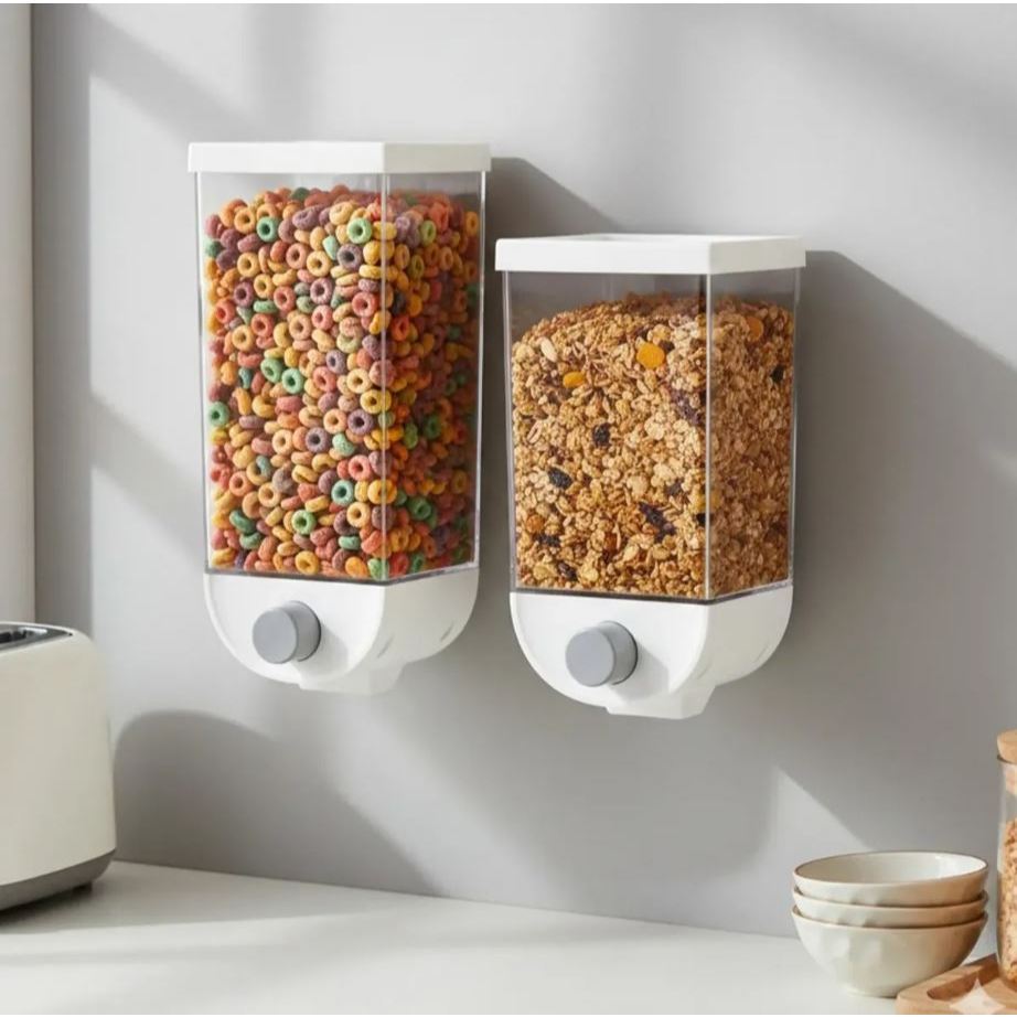 Dispenser Suspenso Multiuso 1000ml e 1500 Organizador de Cereais, Arroz e Grãos com Dosador