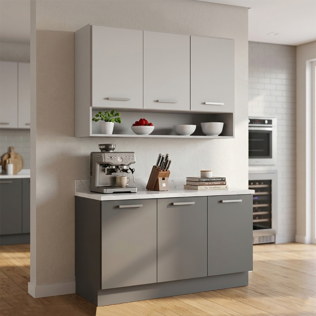 Armário Organizador Multiuso de Cozinha 2 e 3 Portas com Nichos Ideal Para Sua Cozinha - Bonatto