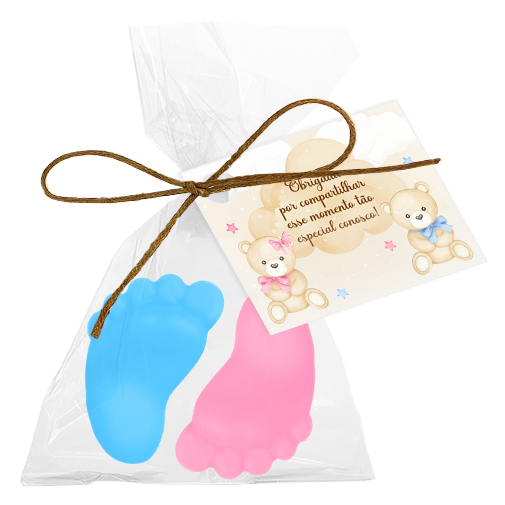 KIT 10, 15, 25 OU 30 Lembrancinha Sabonete Pezinho Perfumados Decoração, Chá de Bebê, Chá Revelação