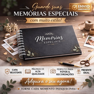 Álbum de Fotos Scrapbook - Caderno Capa Dura-Miolo Preto 30 Folhas 180g- Ótimo para Presente em Oferta na Shopee