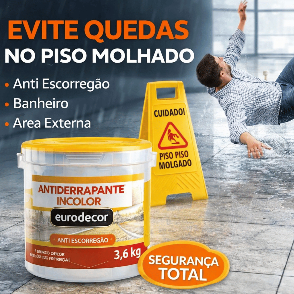 Antiderrapante Incolor Piso Molhado Anti Escorregão Banheiro Área Externa Evita Quedas 1Kg Ou 3,6Kg