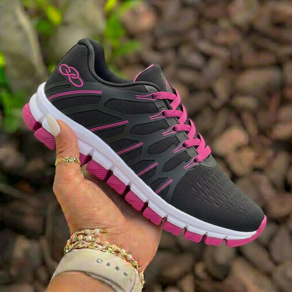 Tênis Feminino Esportivo Caminhada Treino Solado Macio Envio Imediato