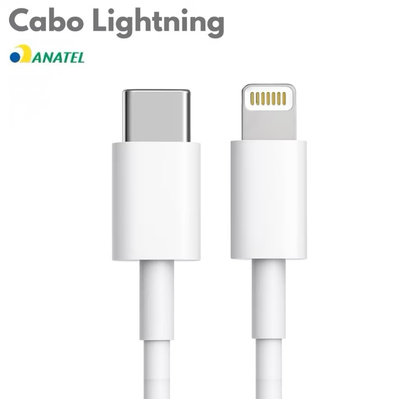 Cabo Lightning Tipo-C 1m Carregamento Rápido iPhone Resistente