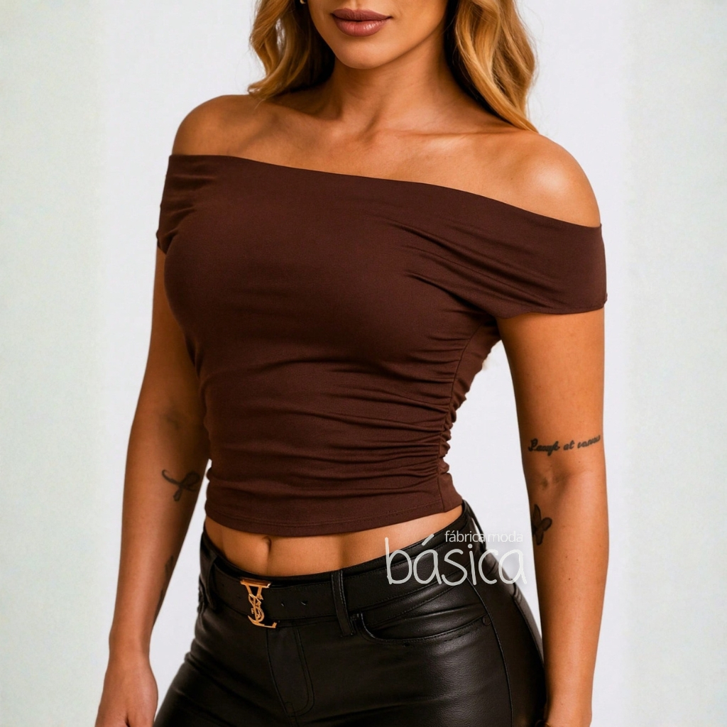 Blusinha Feminina Ombro Suplex Premium Forro Duplo Tendencia