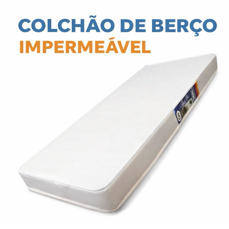 Colchão Para Berço 130x60x10 Impermeável Modelo D18 Antiácaro e Antialérgico - Envio Imediato