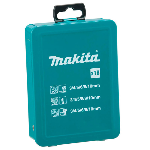 Jogo Broca Aco/madeira/concreto 18 Pcs 3a10mm Makita D46202