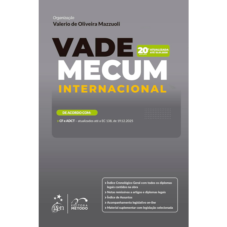 Vade Mecum Internacional 20 Edição 2026 metodo