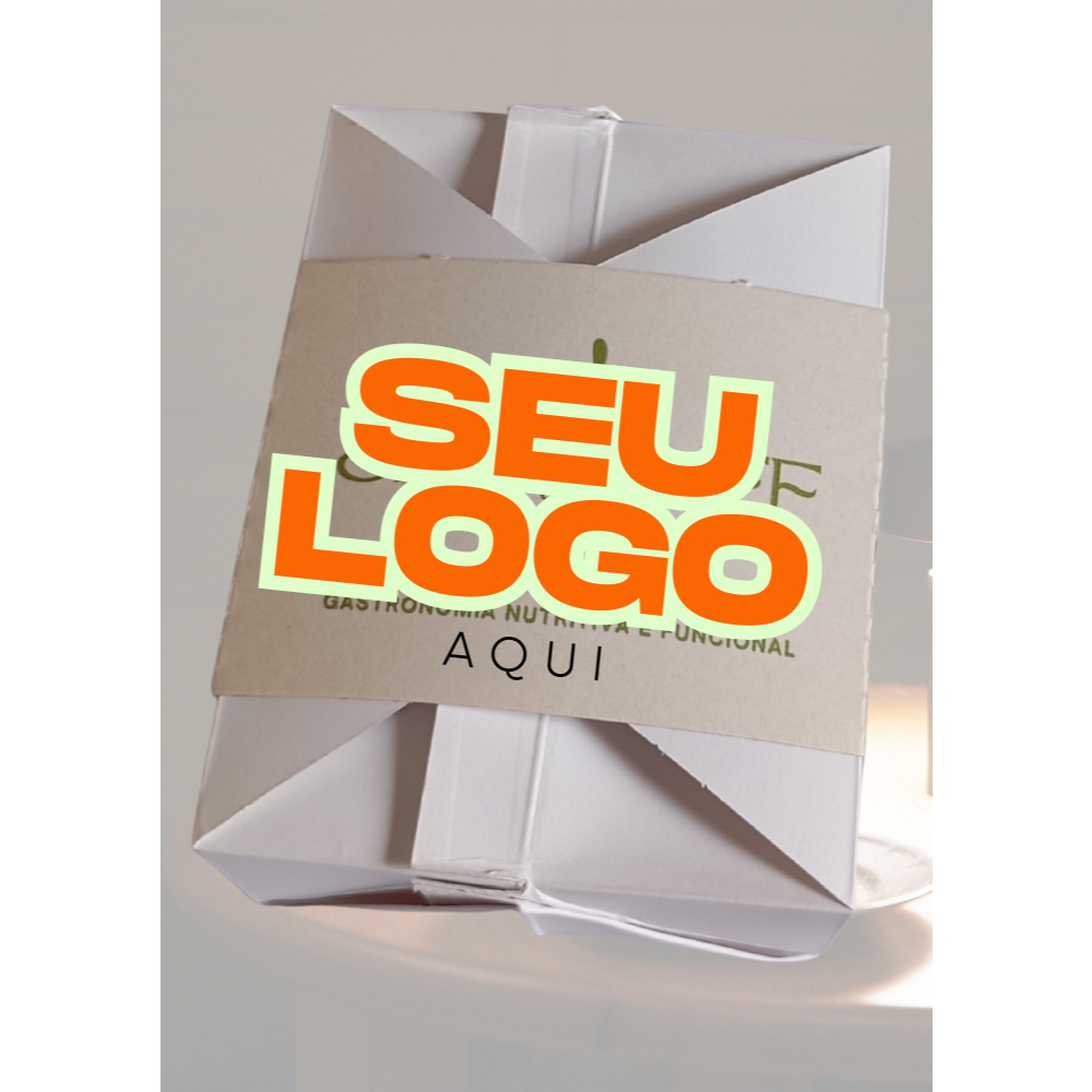 200 Caixas Brancas box embalagem anti-vazamento delivery 850 ML  + cinta com sua logo brinde.