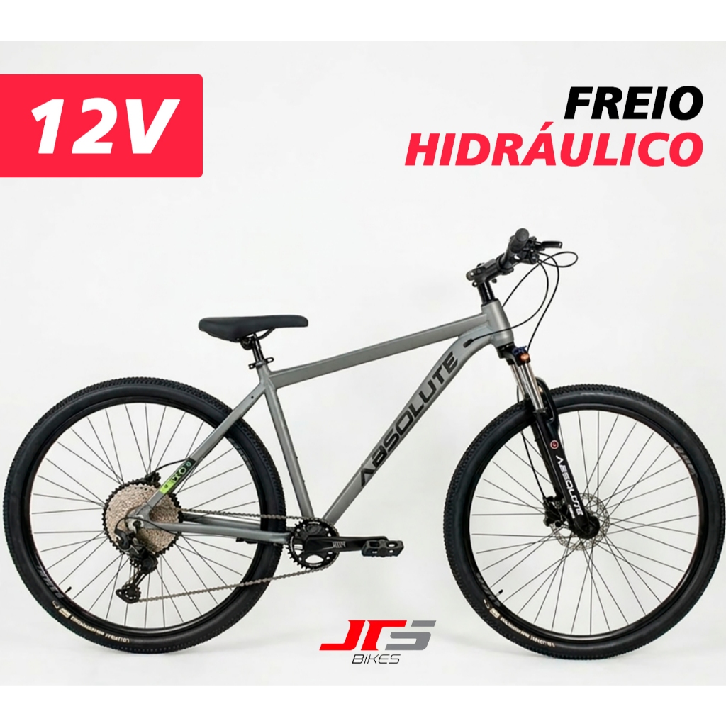 Bicicleta Aro 29 Absolute Nero 5 12v Garfo com Trava Absolute K7 11/50 Freios Hidráulicos Kit 1x12