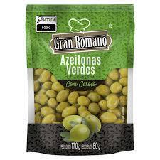 Kit 3 Azeitonas Verdes com Caroço Gran Romano 170g (80g Drenado) Qualidade Premium
