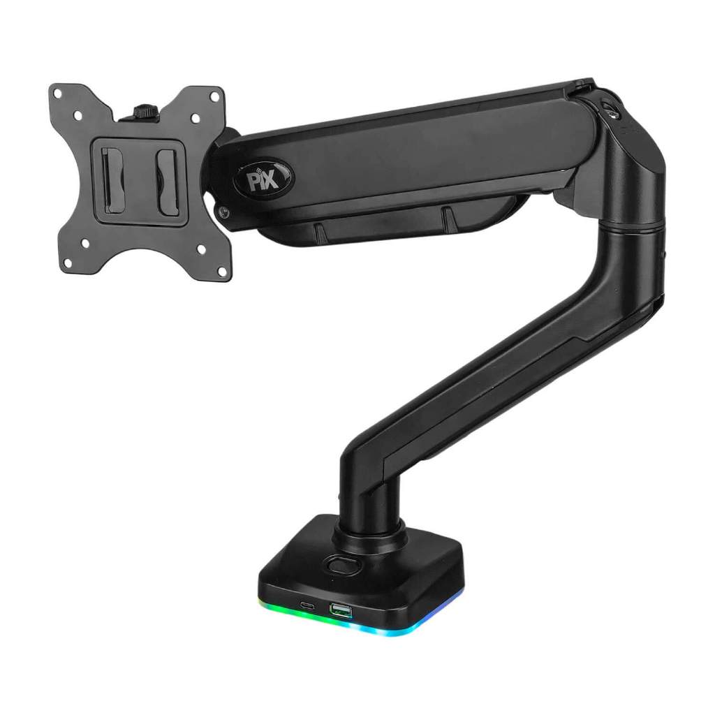 Suporte Monitor Rgb Gamer Pistão A Gás Articulado 17 A 35