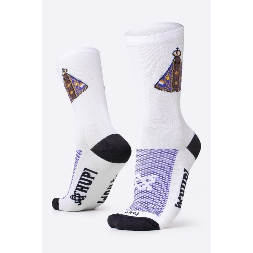 Meia HUPI Nossa Senhora Aparecida Branco - Tamanho Plus 42-46