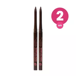 Kit 2 Lapiseira Retrátil Dailus Cor Marrom Quente para Esfumar Olhos Cremosa, Vegana e Resistente a Água