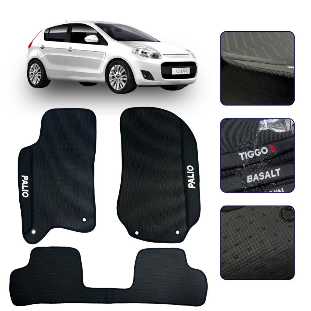 Jogo de Tapete Para Palio 2012 2013 2014 2015 2016 2017 Kit Automotivo 3 peças