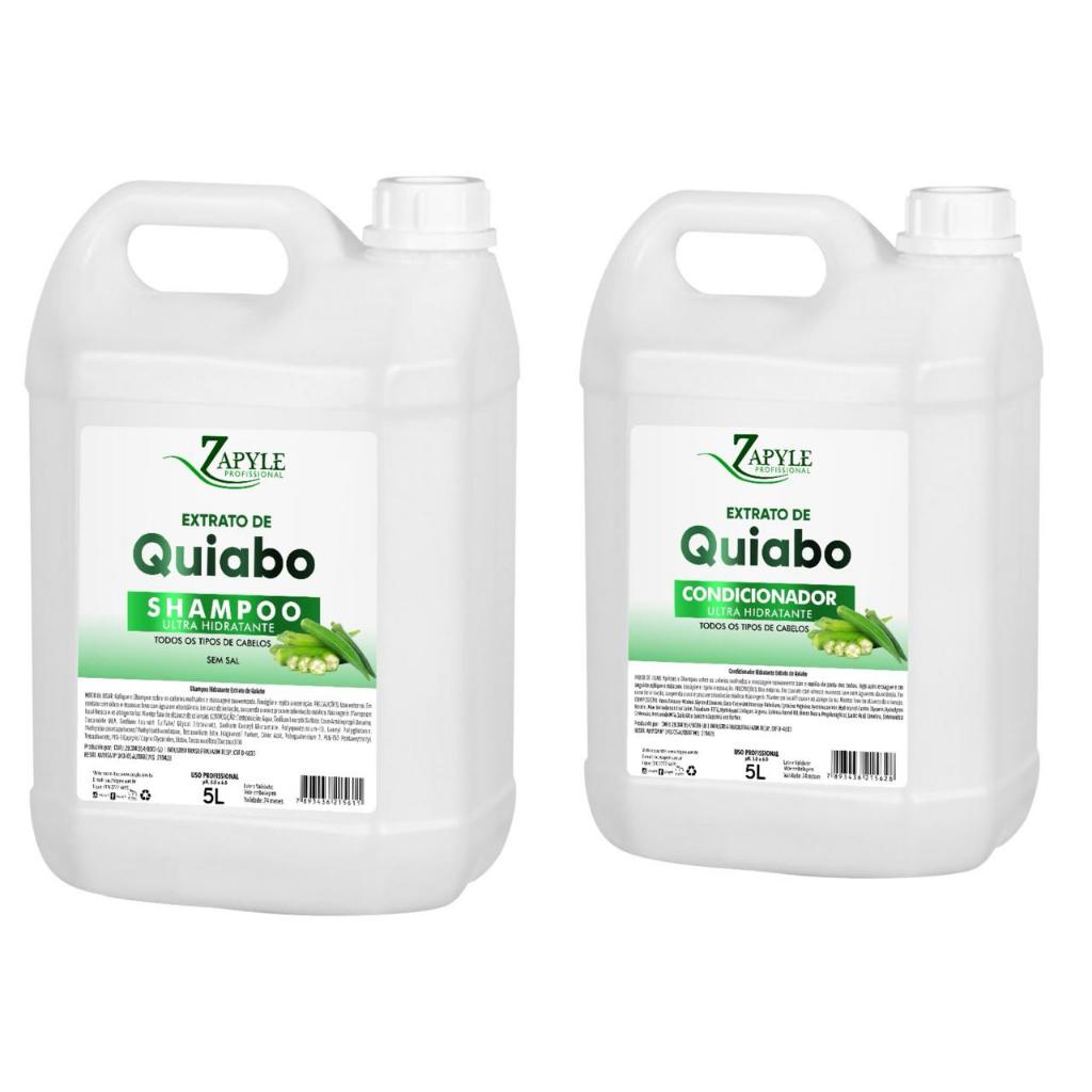Kit profissinal Shampoo E Condicionador Quiabo Zapyle De 5 Litro Lavatorio