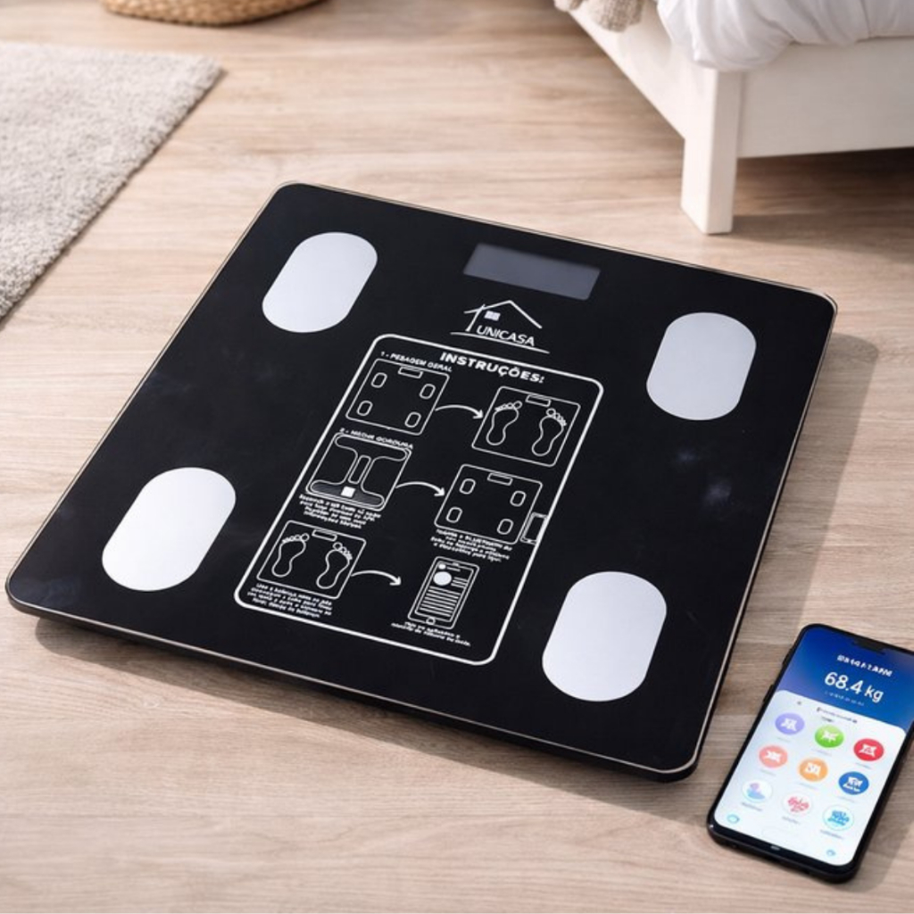 Balança Digital Inteligente Corporal Alta Precisão 140kg Saúde Peso