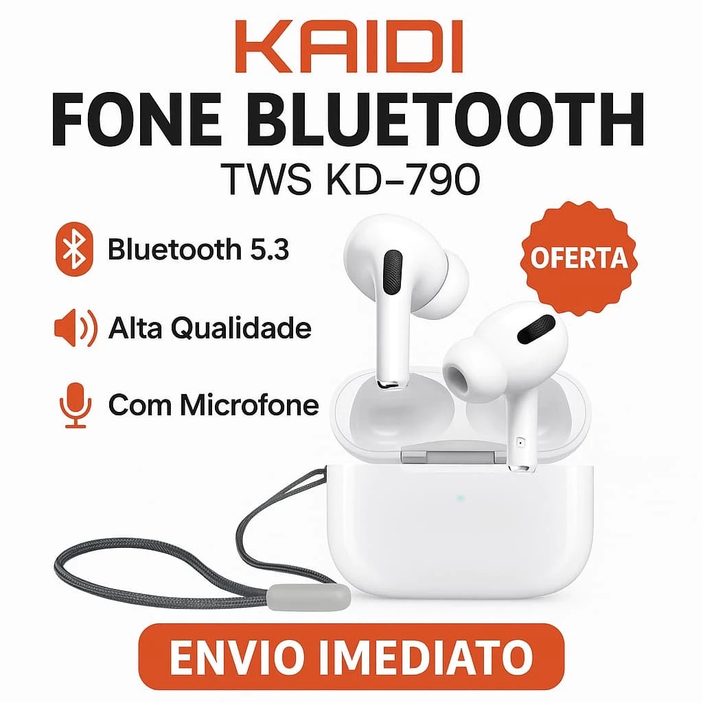 Fone De Ouvido Bluetooth Kaidi Original KD790 — imagem 2 de 2