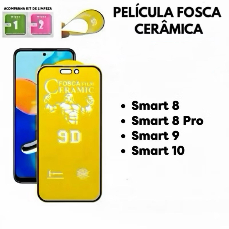 Película CERÂMICA FOSCA Flexível 9D Para Infinix Smart 9 10 8 Pro Smart8 Pro Smart9 Smart10 em Oferta na Shopee