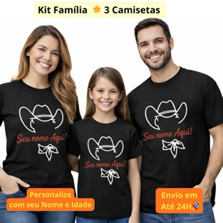 Camisetas Personalizadas Kit (3 Unidades) Família com Nome e Idade,Lindo Presente em Oferta na Shopee